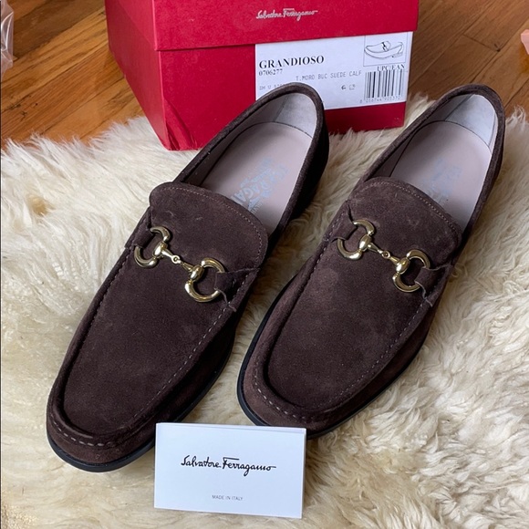 Salvatore Ferragamo Grandioso  Suede Calf Loafers - Picture 1 of 10
